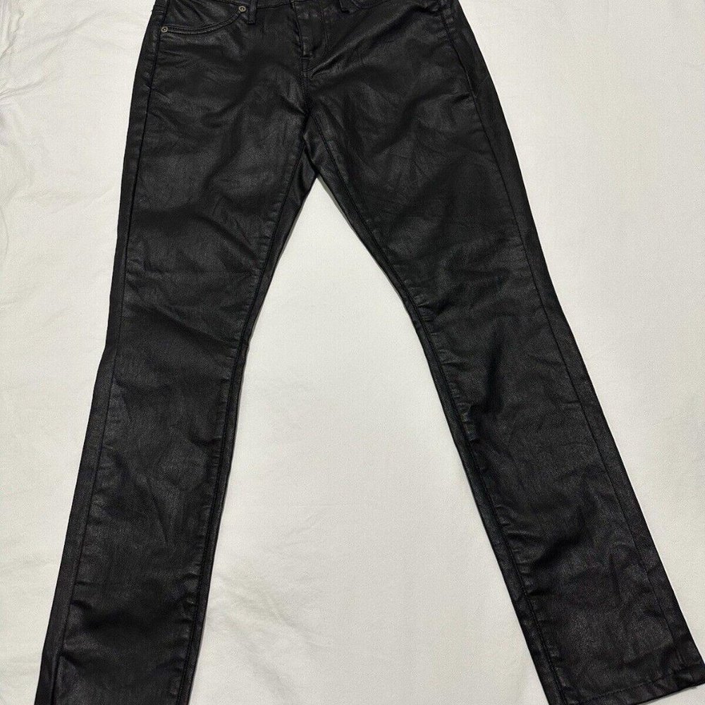 Cache Women’s Coated Wax Denim Jeans Sz 0 Black Cotton Blend Pants